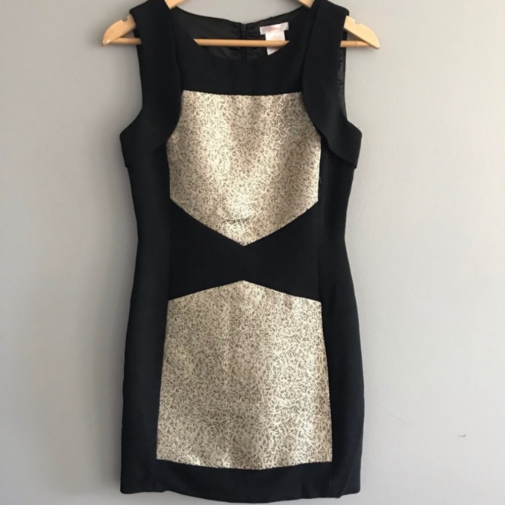Esley Collection Black and Gold Dress